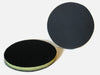 Two Yellow Klaren Power Disc Clay Bar Pads.  One shows velcro hook and loop back side.