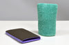 One purple, heavy duty Klaren Clean clay bar mitt next to a green fine grade microfiber clay bar Kleanmitt.